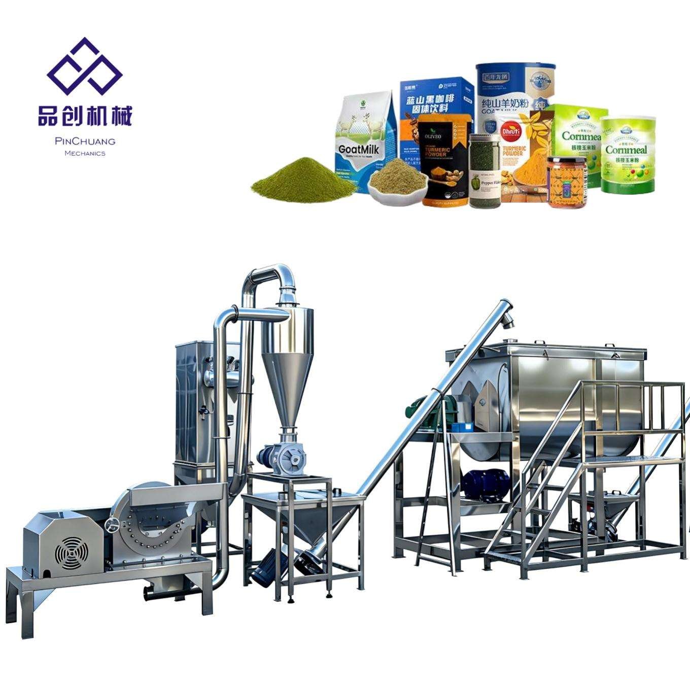 Spice Grinding & Packaging Line equipment and production reference